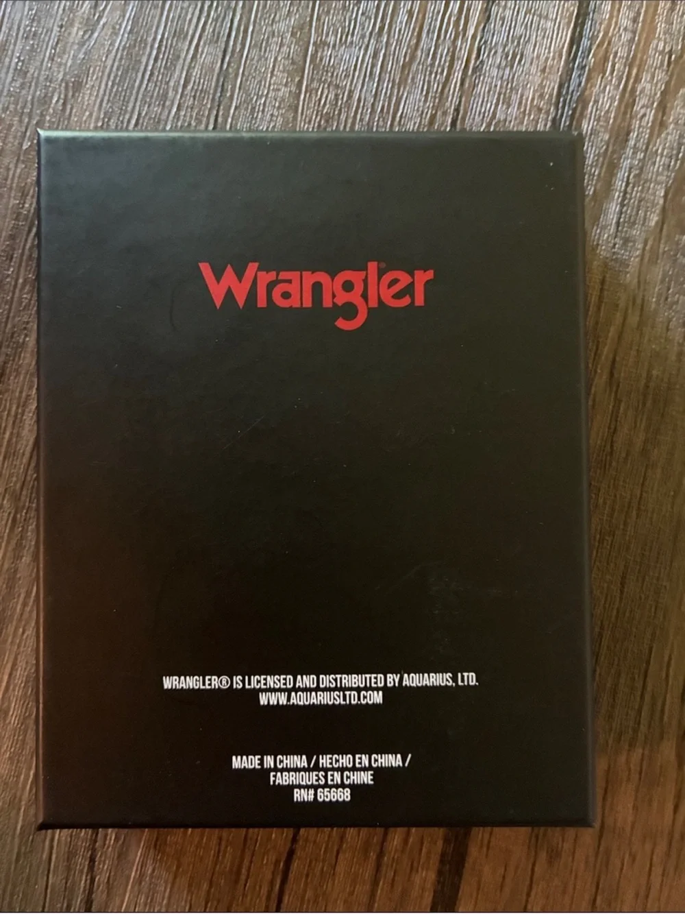 Wrangler Black Leather Card & Key Holder with Cream Contrast Stitch